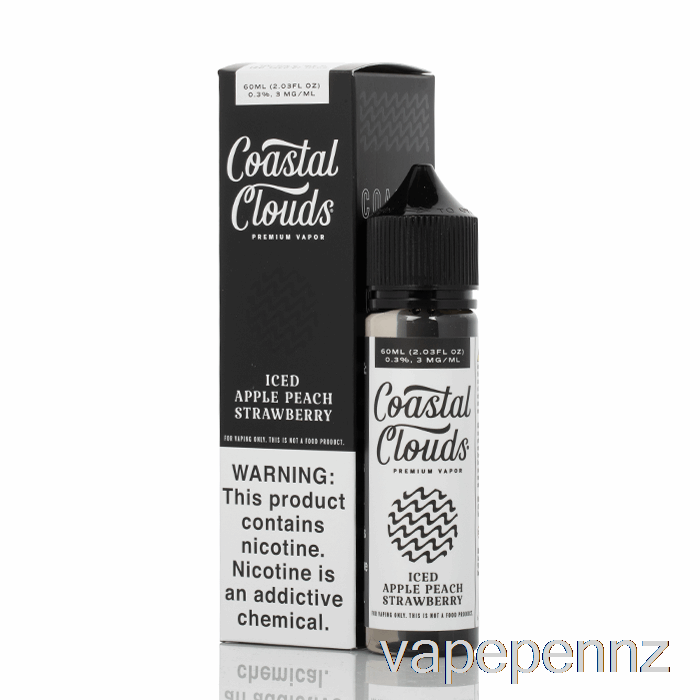 ICED Apple Peach Strawberry - Coastal Clouds Co. - 60mL 0mg VAPE NZ